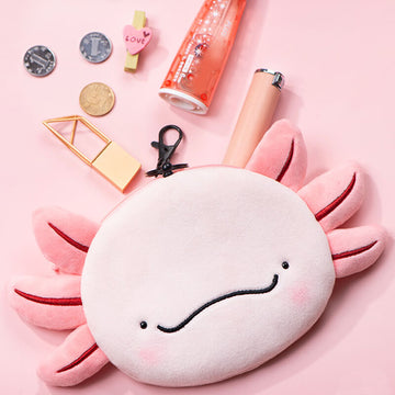 Cute Axolotl Zippered Coin Purses, Animal Money Bag